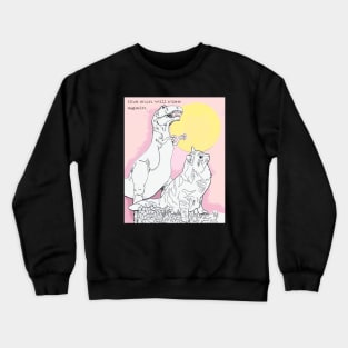 Dinosaur Cat Color Your Own Shirt Coloring Book Collage Sunrise Y2K Design Crewneck Sweatshirt